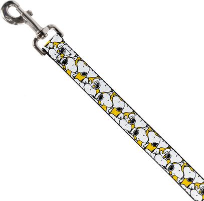 Show full view: Buckle-Down Peanuts Snoopy Pose Stacked Polyester Dog Leash, Yellow, 4-ft long, 1-in wide slide 2 of 2