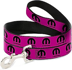 Buckle-Down Mopar Logo Repeat Polyester Dog Leash, Pink, 6-ft long, 1-in wide
