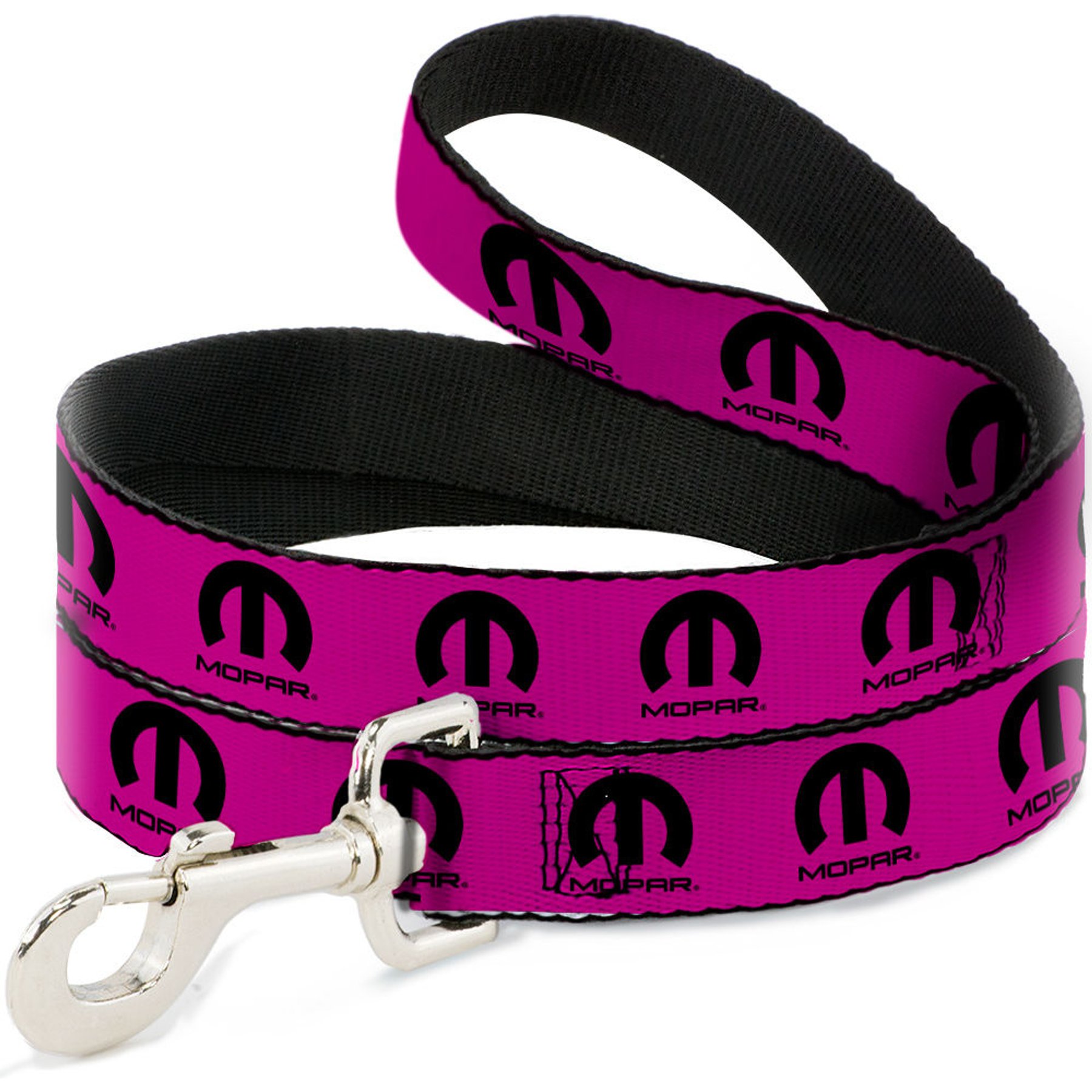 Buckle-Down Mopar Logo Repeat Polyester Dog Leash, Pink, 6-ft long, 1-in wide