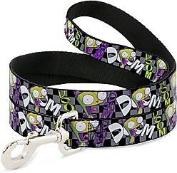 Buckle-Down Nickelodeon Invader Zim GIR Doom Pose Checker Polyester Dog Leash, 6-ft long, 1-in wide