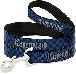 Buckle-Down Warner Bros. Harry Potter Ravenclaw Checker Polyester Dog Leash, Blue, 6-ft long, 1-in wide