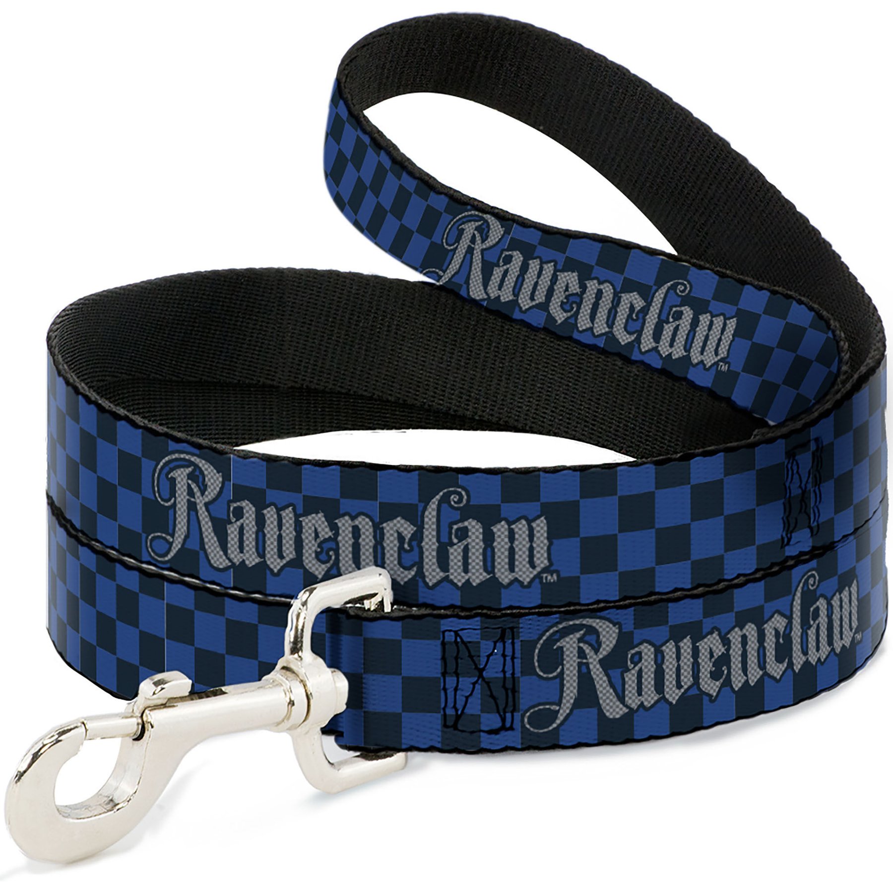 Buckle-Down Warner Bros. Harry Potter Ravenclaw Checker Polyester Dog Leash, Blue, 4-ft long, 1-in wide