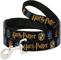 Buckle-Down Harry Potter Hufflepuff Ravenclaw Gryffindor Slytherin Polyester Dog Leash, Gold, 4-ft long, 1-in wide slide 1 of 6