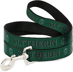 Buckle-Down Harry Potter Slytherin Crest Polyester Dog Leash, Green, 4-ft long, 1-in wide