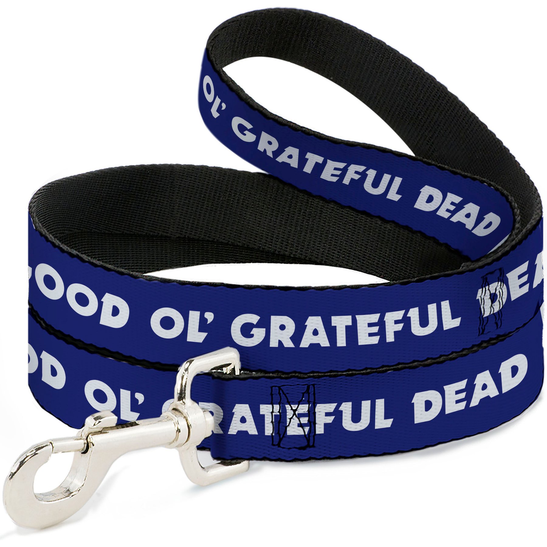Buckle-Down Grateful Dead Good Ol Grateful Dead Text & Stars Polyester Dog Leash, 4-ft long, 1-in wide