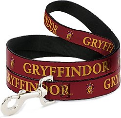 Buckle-Down Harry Potter Gryffindor Crest Polyester Dog Leash, Pink, 6-ft long, 1-in wide