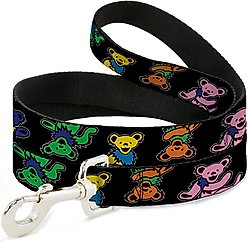 Buckle-Down Grateful Dead Dancing Bears Close Up Polyester Dog Leash, 6-ft long, 1-in wide