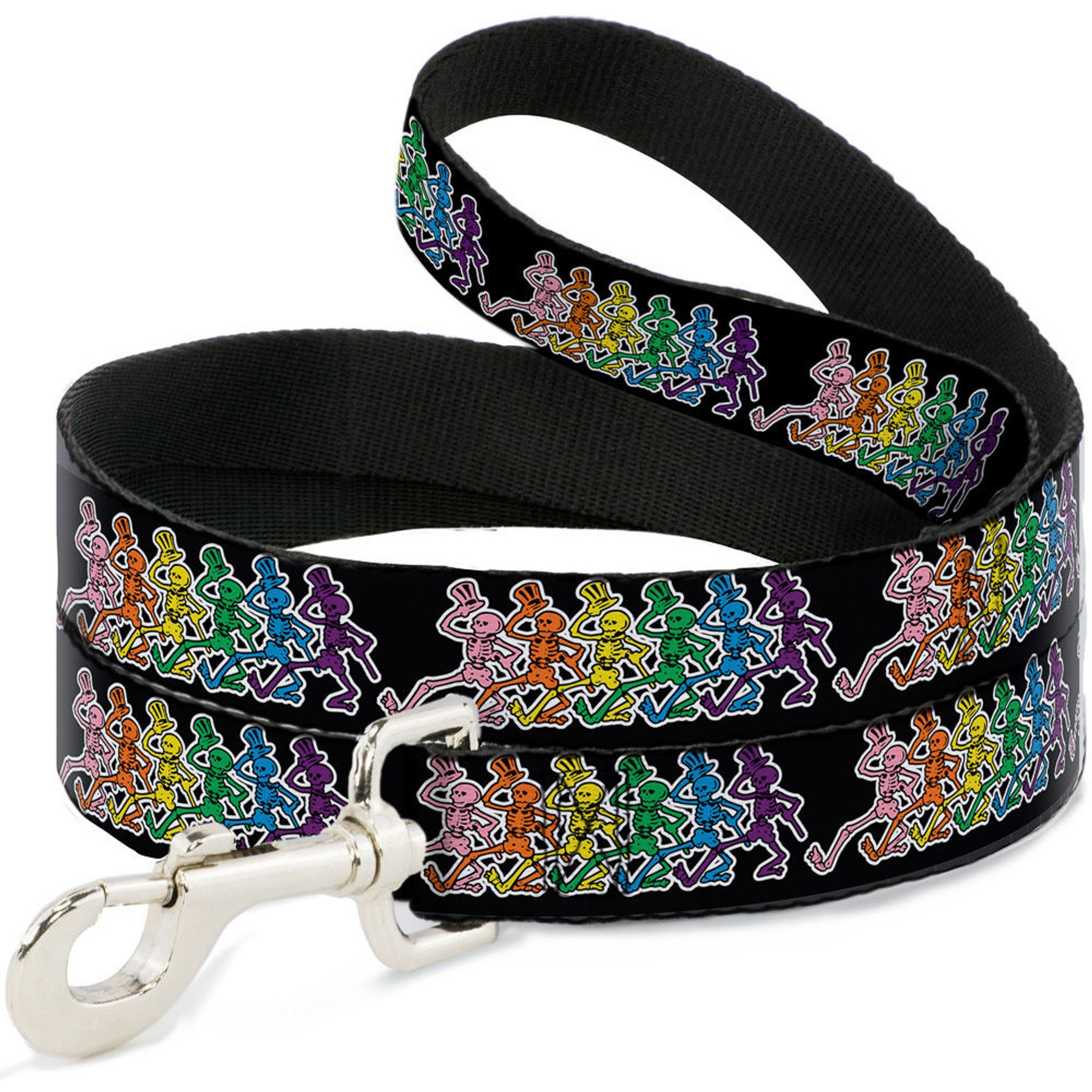 Buckle-Down Grateful Dead Dancing Skeletons Polyester Dog Leash, 4-ft long, 1-in wide