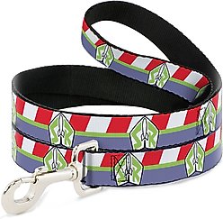 Buckle-Down Disney Toy Story Buzz Lightyear Space Ranger Stripe Polyester Dog Leash, Purple, 6-ft long, 1-in wide