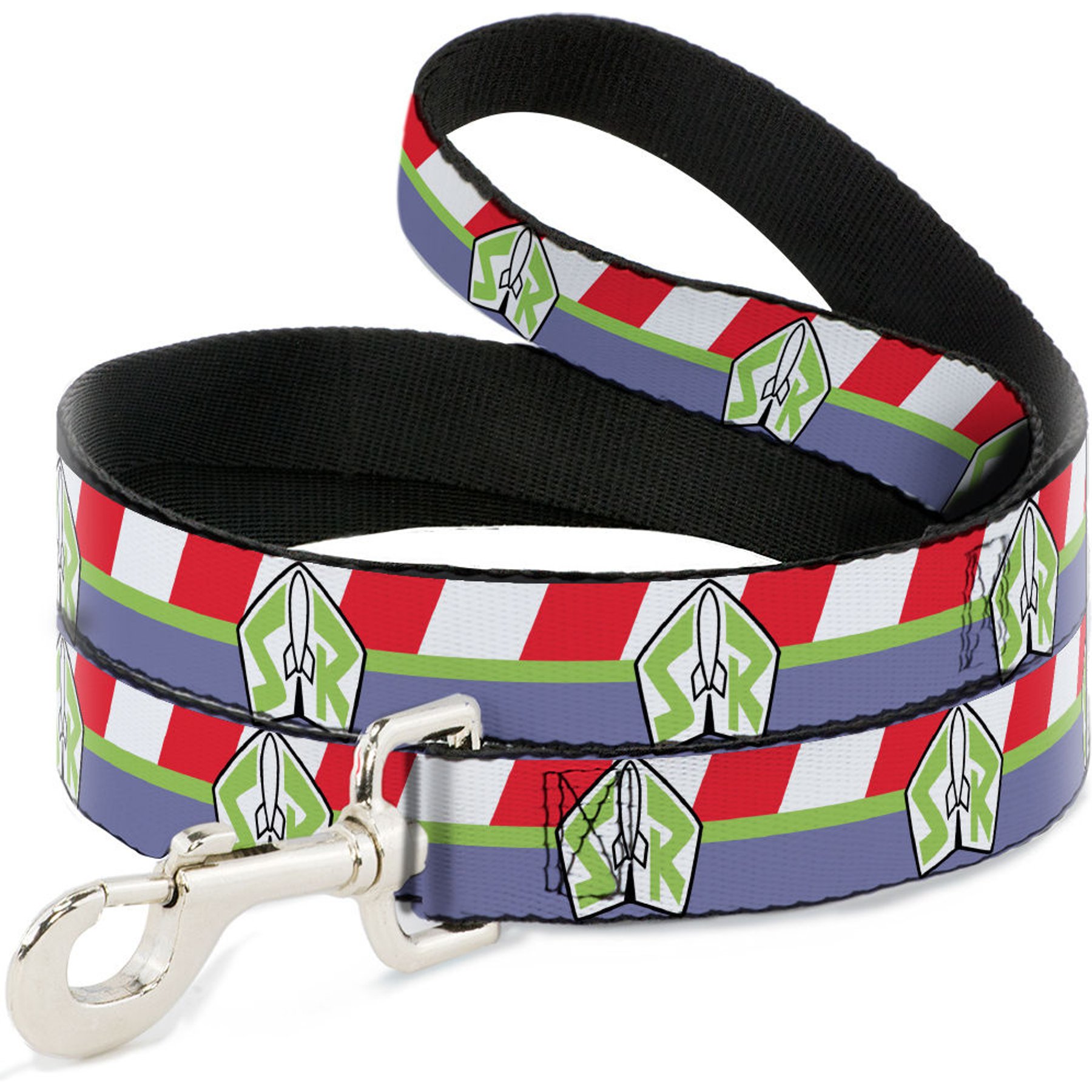 Buckle-Down Disney Toy Story Buzz Lightyear Space Ranger Stripe Polyester Dog Leash, Purple, 6-ft long, 1-in wide