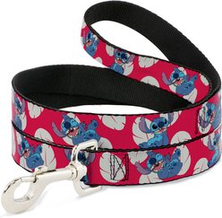 Buckle-Down Disney Lilo Stitch 4 Poses Lilo Dress Leaves Polyester Dog Leash, Red, 6-ft long, 1-in wide