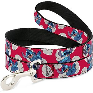 Buckle-Down Disney Lilo Stitch 4 Poses Lilo Dress Leaves Polyester Dog Leash, Red, 6-ft long, 1-in wide