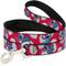 Show in main carousel: Buckle-Down Disney Lilo Stitch 4 Poses Lilo Dress Leaves Polyester Dog Leash, Red, 6-ft long, 1-in wide slide 1 of 6