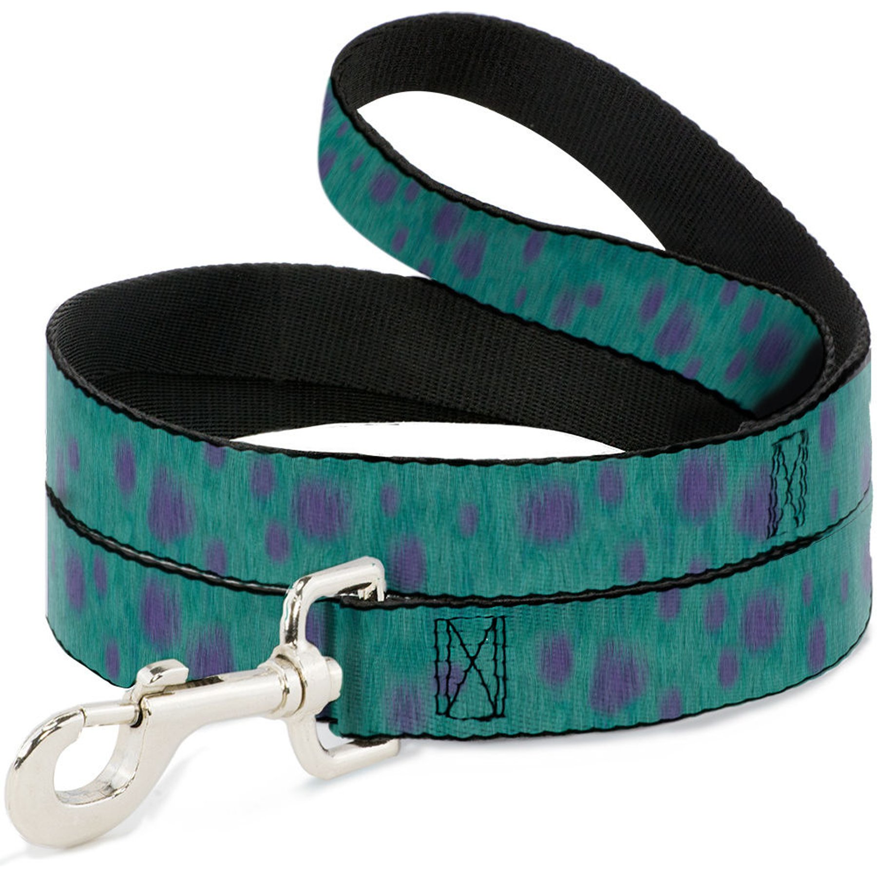 Buckle-Down Disney Monsters Inc. Sulley Bounding Spots Polyester Dog Leash, Turquoise, 6-ft long, 1-in wide