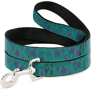 Buckle-Down Disney Monsters Inc. Sulley Bounding Spots Polyester Dog Leash, Turquoise, 4-ft long, 1-in wide