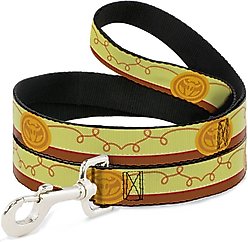 Buckle-Down Disney Toy Story Jessie Bounding Cowboy Buckle Lasso Polyester Dog Leash, Yellow, 6-ft long, 1-in wide