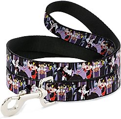 Buckle-Down Disney Villains Stacked Polyester Dog Leash, Black, 6-ft long, 1-in wide