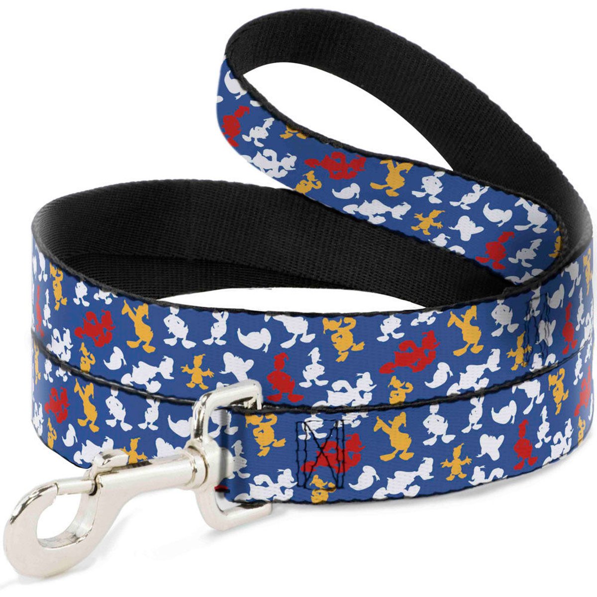 Buckle-Down Disney Donald Duck Face Poses Scattered Polyester Dog Leash, Blue, 4-ft long, 1-in wide