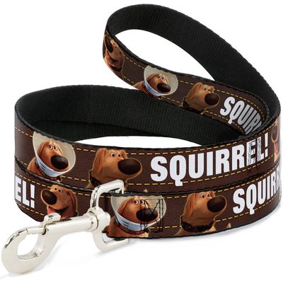 Buckle-Down Buckle-Down Disney Dug Poses Squirrel Polyester Dog Leash, Brown, 6-ft long, 1-in wide