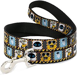 Buckle-Down Disney Wall E Eve Pose Face Hazard Blocks Polyester Dog Leash, 6-ft long, 1-in wide