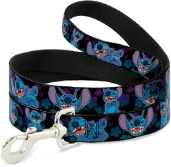 Buckle-Down Disney Stitch Expressions & Poses Tropical Fade Polyester Dog Leash, Blue, 4-ft long, 1-in wide