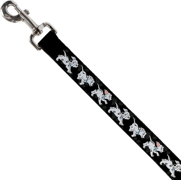 Show full view: Buckle-Down Disney Dalmatians Running Paws Polyester Dog Leash, White, 4-ft long, 1-in wide slide 2 of 2