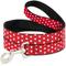 Show in main carousel: Buckle-Down Disney Minnie Mouse Polka Dot Mini Silhouette Polyester Dog Leash, Red, 6-ft long, 1-in wide slide 1 of 7
