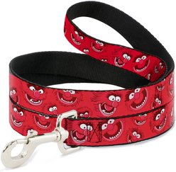 Buckle-Down Disney Animal Expressions Scattered Polyester Dog Leash, Red, 4-ft long, 1-in wide