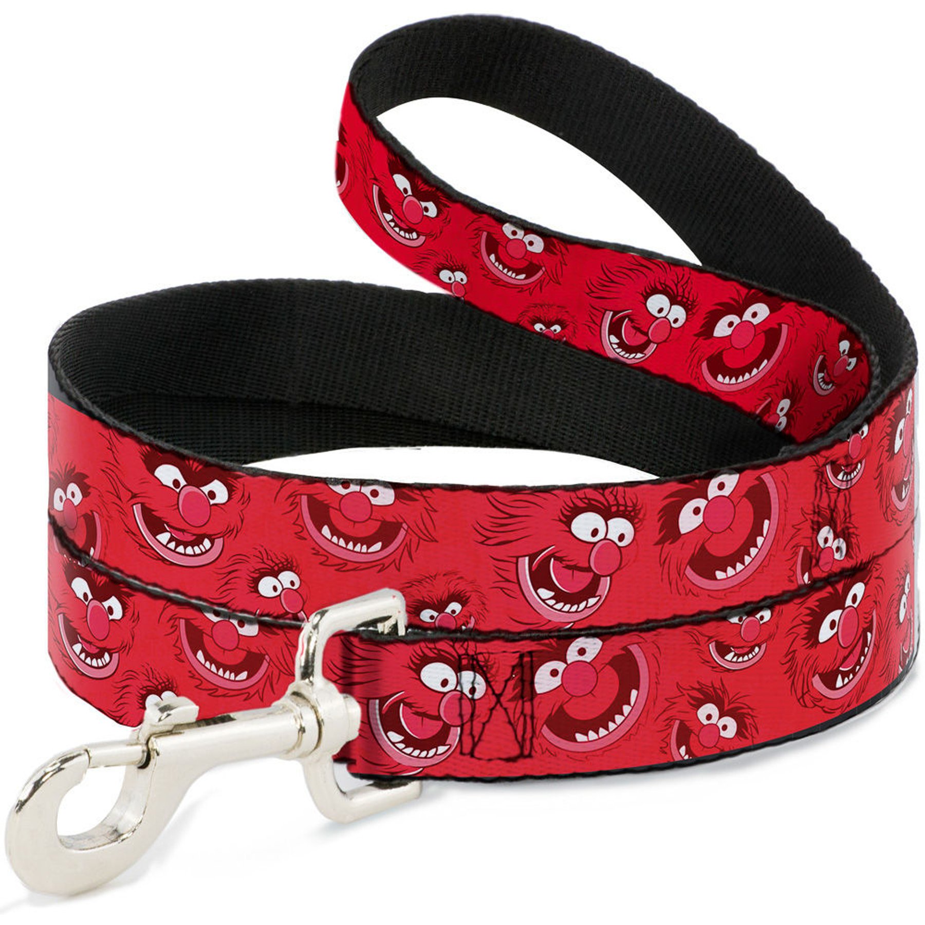 Buckle-Down Disney Animal Expressions Scattered Polyester Dog Leash, Red, 4-ft long, 1-in wide