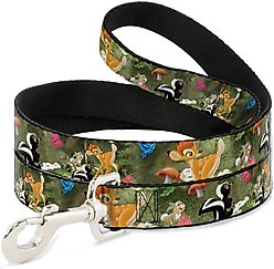 Buckle-Down Bambi Friends Scene Polyester Dog Leash, Green, 6-ft long, 1-in wide