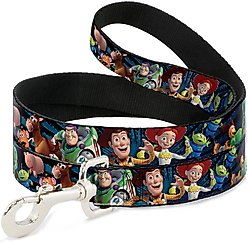 Buckle-Down Toy Story Characters Running Denim Rays Polyester Dog Leash, 6-ft long, 1-in wide