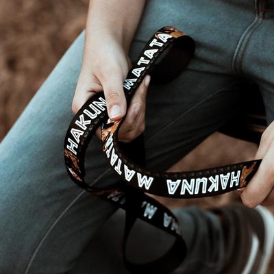 Show full view: Buckle-Down Lion King Simba Nala Hakuna Matata Polyester Dog Leash, Black, 6-ft long, 1-in wide slide 8 of 8