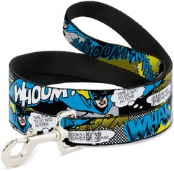 Buckle-Down DC Comics Batman Scene Polyester Dog Leash, Blue, 4-ft long, 1-in wide