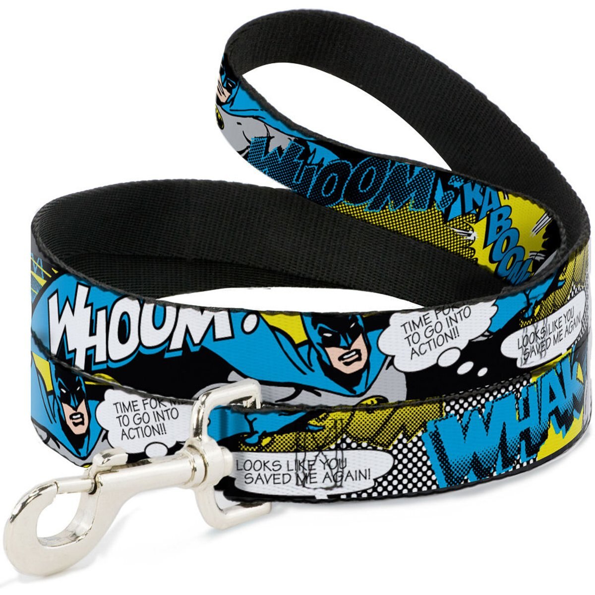 Buckle-Down DC Comics Batman Scene Polyester Dog Leash, Blue, 6-ft long, 1-in wide