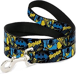 Buckle-Down DC Comics Batman Poses & Logo Collage Polyester Dog Leash, 6-ft long, 1-in wide