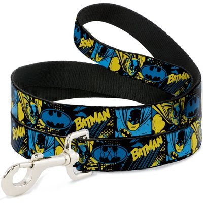 Buckle-Down Buckle-Down DC Comics Batman Poses & Logo Collage Polyester Dog Leash, 4-ft long, 1-in wide
