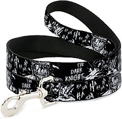 Buckle-Down DC Comics Batman The Dark Knight & Joker Smiling Close Up Polyester Dog Leash, Black, 6-ft long, 1-in wide