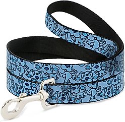 Buckle-Down Blues Clues Blue Poses Scattered Polyester Dog Leash, Blue, 4-ft long, 1-in wide
