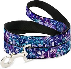 Buckle-Down Crystals Polyester Dog Leash, Blue, 6-ft long, 1-in wide