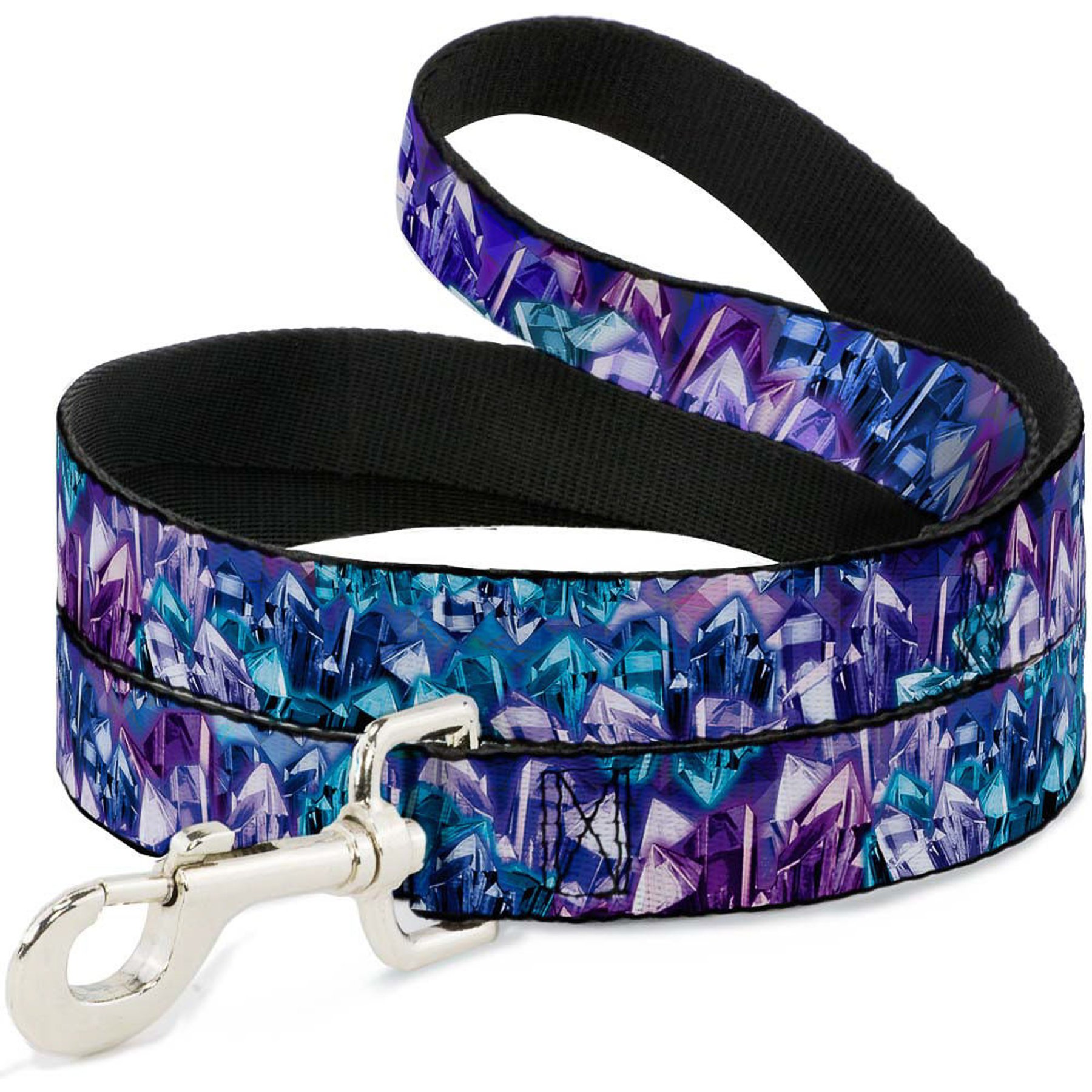 Buckle-Down Crystals Polyester Dog Leash, Blue, 4-ft long, 1-in wide