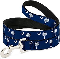 Buckle-Down South Carolina Flags Polyester Dog Leash, Blue, 6-ft long, 1-in wide