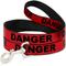 Show in main carousel: Buckle-Down Danger Text Polyester Dog Leash, Red, 4-ft long, 1-in wide slide 1 of 6