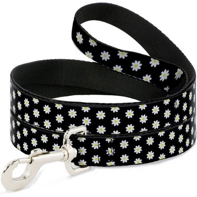Buckle-Down Buckle-Down Daisies Scattered Polyester Dog Leash, White, 6-ft long, 1-in wide