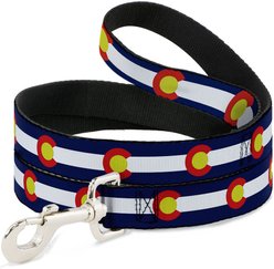 Buckle-Down Colorado Flag Polyester Dog Leash, Blue, 6-ft long, 1-in wide