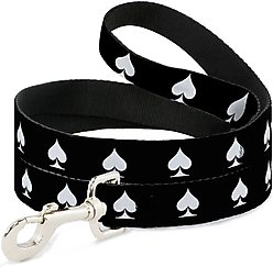 Buckle-Down Spade Polyester Dog Leash, White, 6-ft long, 1-in wide