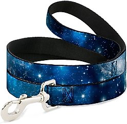 Buckle-Down Galaxy Blues Polyester Dog Leash, Blue, 6-ft long, 1-in wide