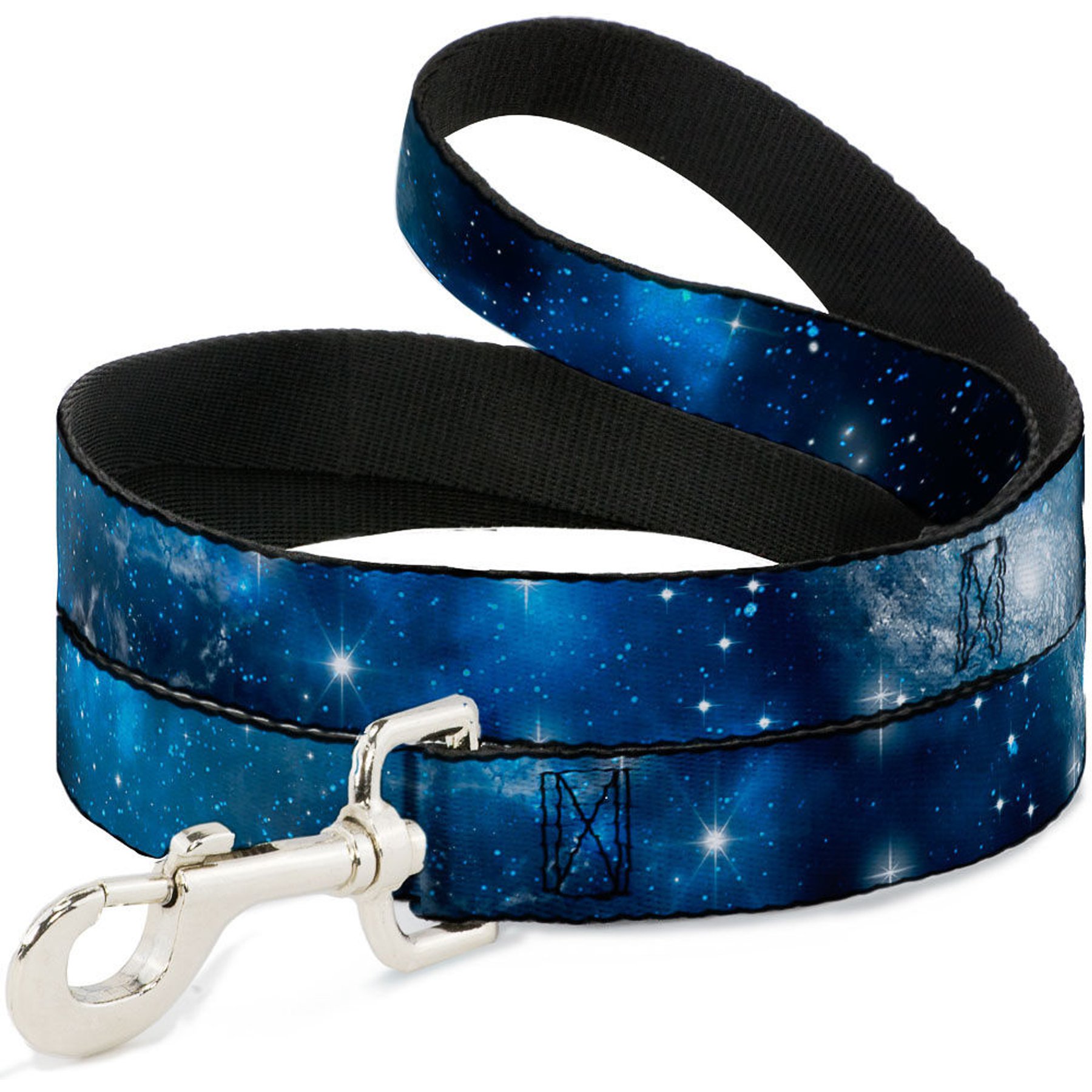Buckle-Down Galaxy Blues Polyester Dog Leash, Blue, 6-ft long, 1-in wide