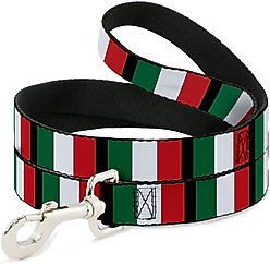 Buckle-Down Italy Flags Polyester Dog Leash, Multicolor, 4-ft long, 1-in wide