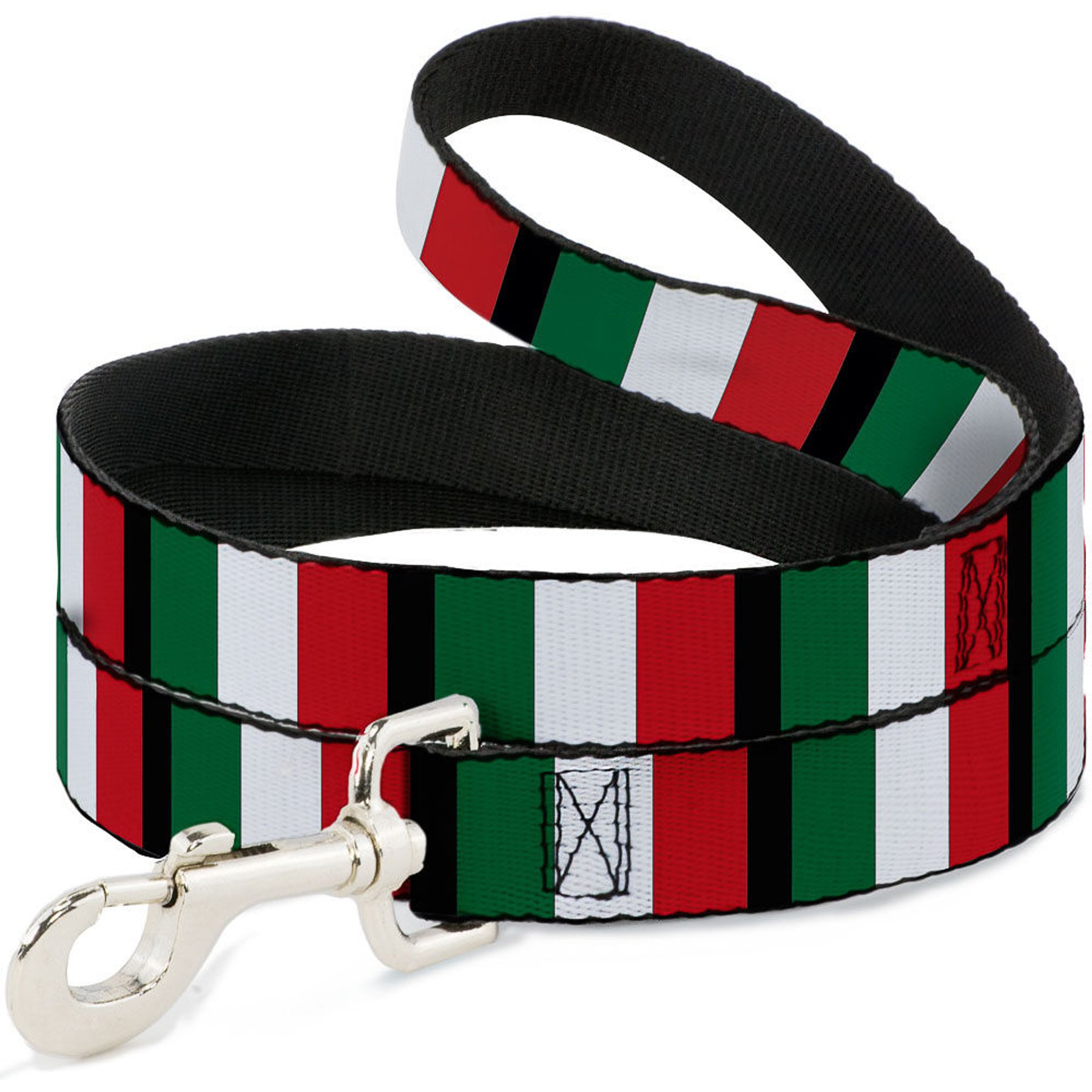 Buckle-Down Italy Flags Polyester Dog Leash, Multicolor, 4-ft long, 1-in wide