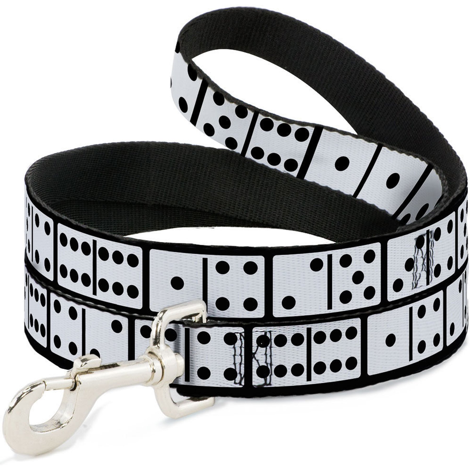 Buckle-Down Dominoes Polyester Dog Leash, White, 4-ft long, 1-in wide